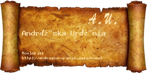 Andráska Uránia névjegykártya